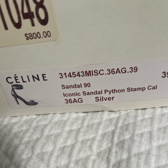 Celine python silver and black sandals - Picture 2 of 9